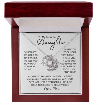 For My Daughter From Mom Premium Love Knot Necklace