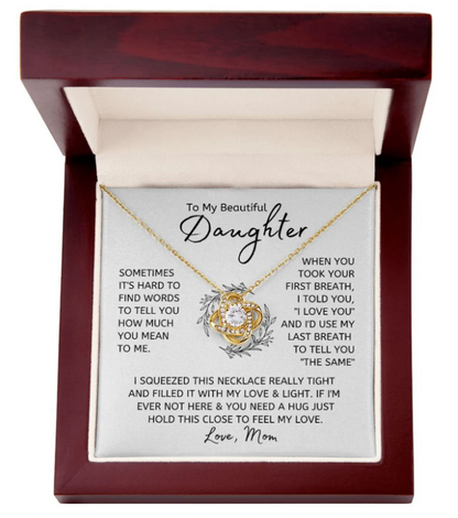For My Daughter From Mom Premium Love Knot Necklace