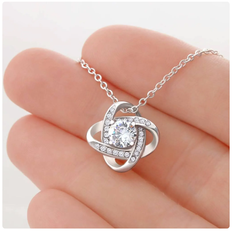 For My Daughter From Mom and Dad - Premium Love Knot Necklace