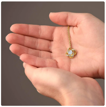 For My Daughter From Mom and Dad - Premium Love Knot Necklace