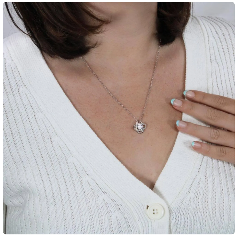 For My Daughter From Mom and Dad - Premium Love Knot Necklace