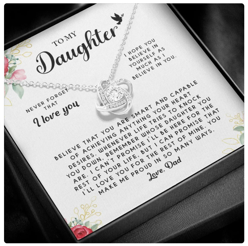 For My Daughter From Dad - Premium Love Knot Necklace