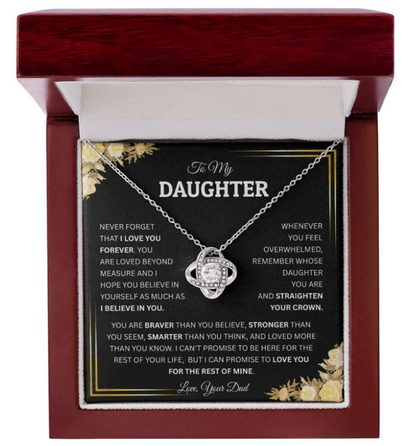 For My Daughter From Dad - Premium Love Knot Necklace