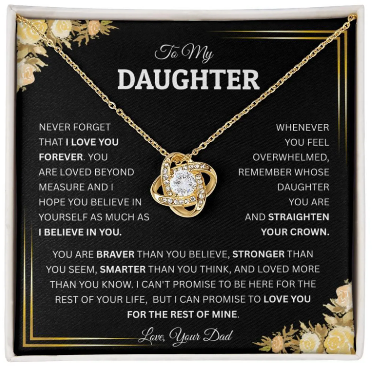 For My Daughter From Dad - Premium Love Knot Necklace