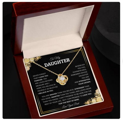 For My Daughter From Dad - Premium Love Knot Necklace