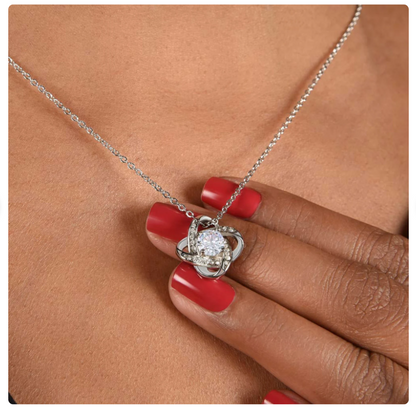 For My Daughter From Dad - Premium Love Knot Necklace