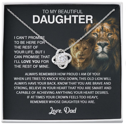 For My Daughter From Dad - Premium Love Knot Necklace