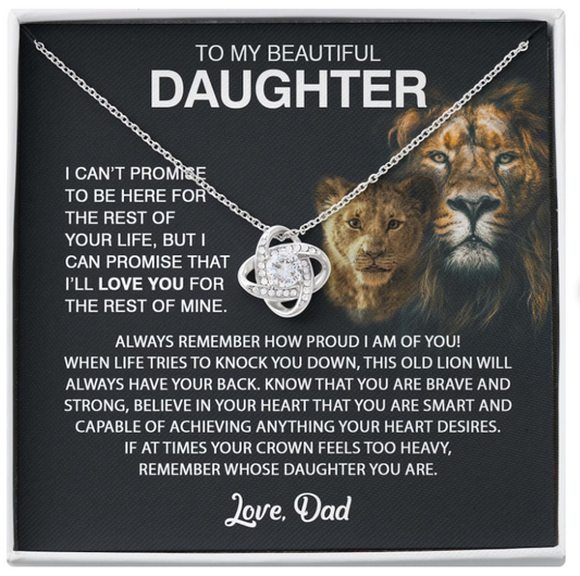 For My Daughter From Dad - Premium Love Knot Necklace