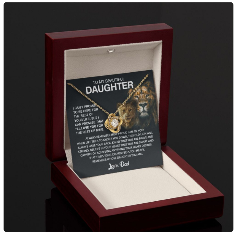 For My Daughter From Dad - Premium Love Knot Necklace