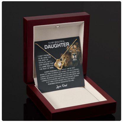 For My Daughter From Dad - Premium Love Knot Necklace