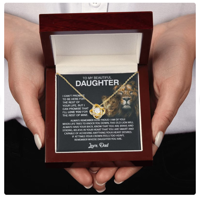 For My Daughter From Dad - Premium Love Knot Necklace