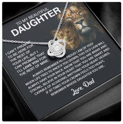 For My Daughter From Dad - Premium Love Knot Necklace