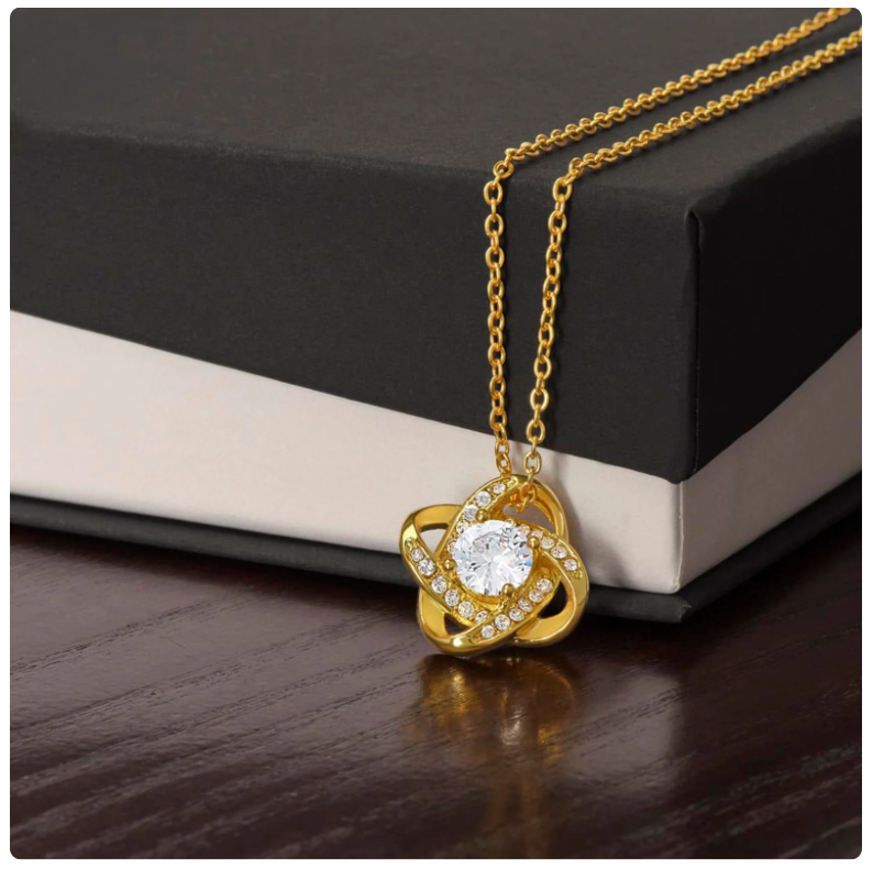 For My Daughter From Dad - Premium Love Knot Necklace