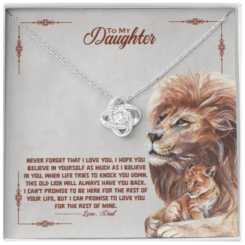Daughter Gift from Dad – Premium Love Knot Necklace