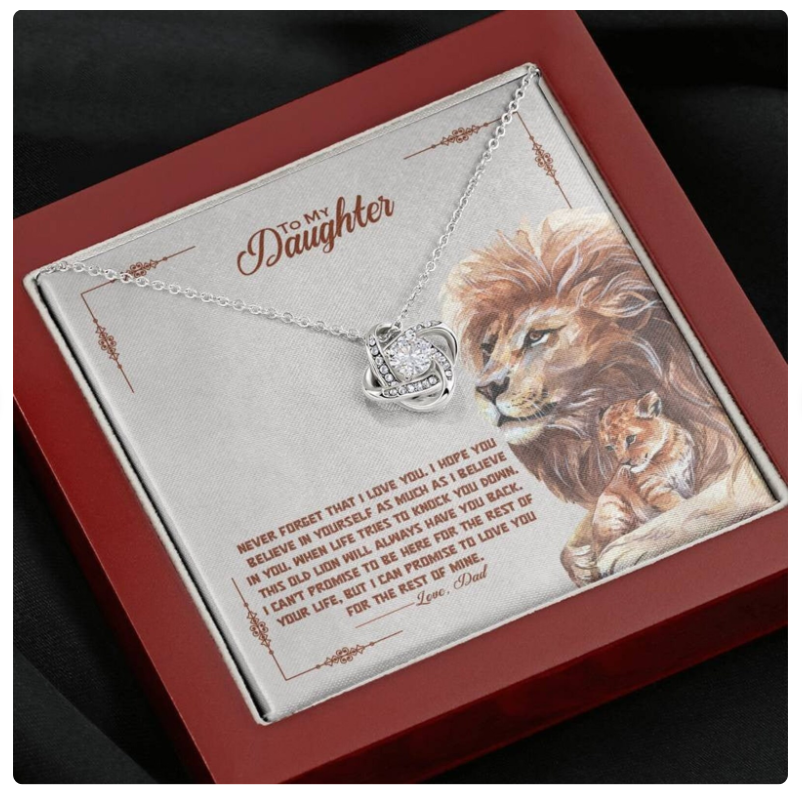 Daughter Gift from Dad – Premium Love Knot Necklace