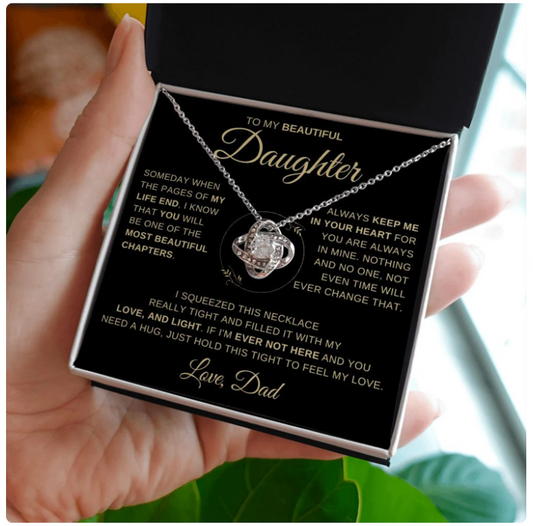 TO MY DAUGHTER FROM DAD - Premium Love Knot Necklace
