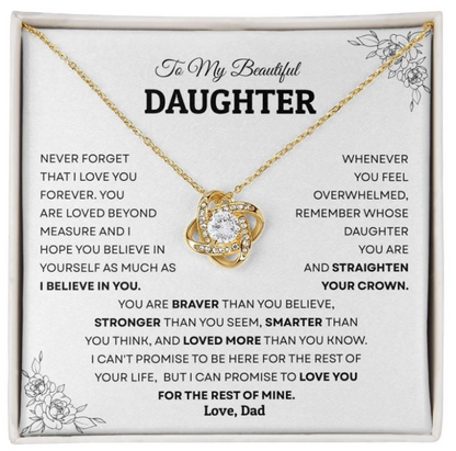 For My Daughter From Dad - Premium Love Knot Necklace