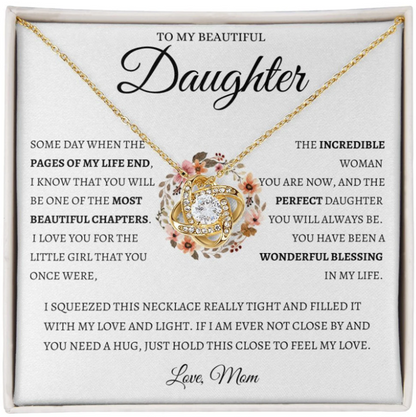For My Daughter From Mom - Premium Love Knot Necklace