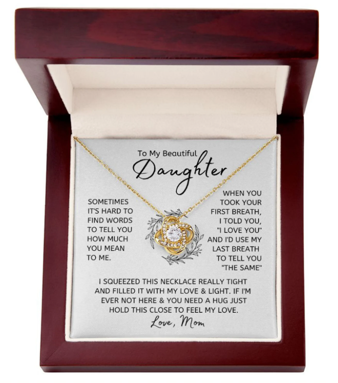 For My Daughter From Mom Premium Love Knot Necklace