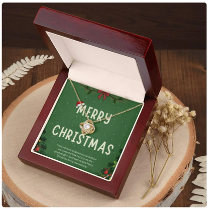 For My Daughter From Mom and Dad - Premium Love Knot Necklace