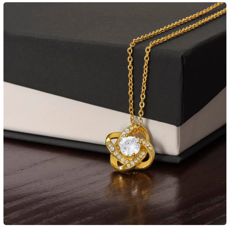 For My Daughter From Dad - Premium Love Knot Necklace