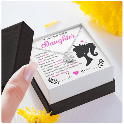 For My Daughter From Mom - Premium Love Knot Necklace