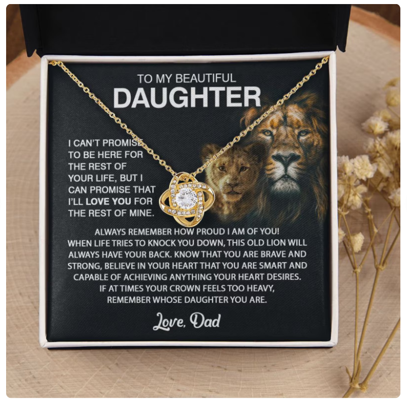 For My Daughter From Dad - Premium Love Knot Necklace