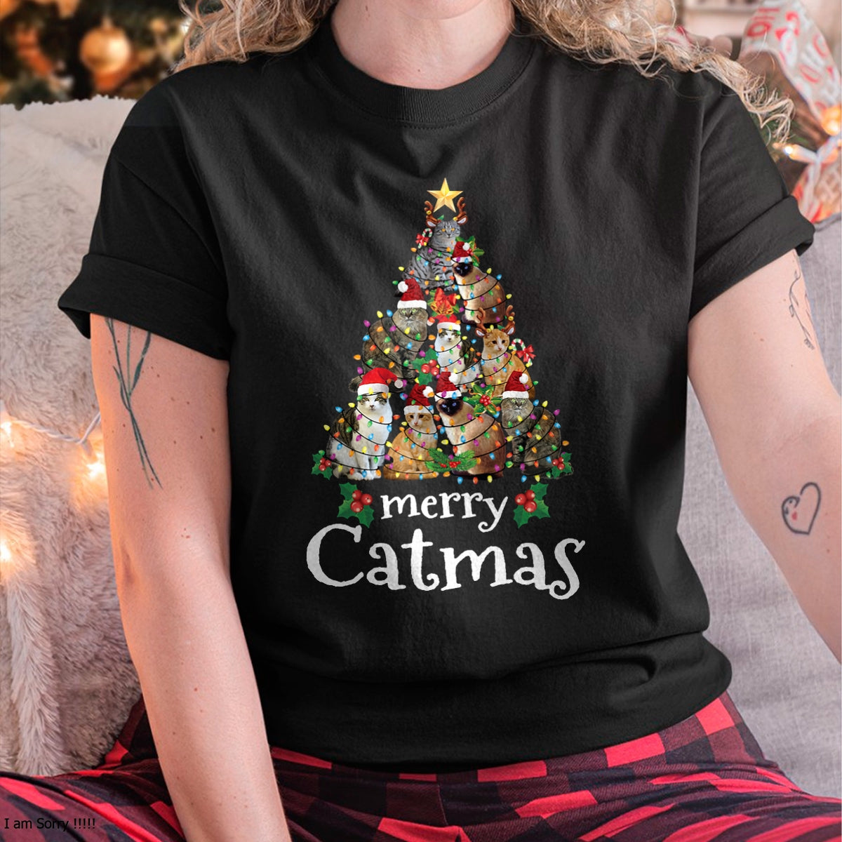 Merry Catmas Funny Cat Mom Cat Dad Christmas Cat T-Shirt - Christmas Unisex T-Shirt/Hoodie/Sweatshirt - TRNN00