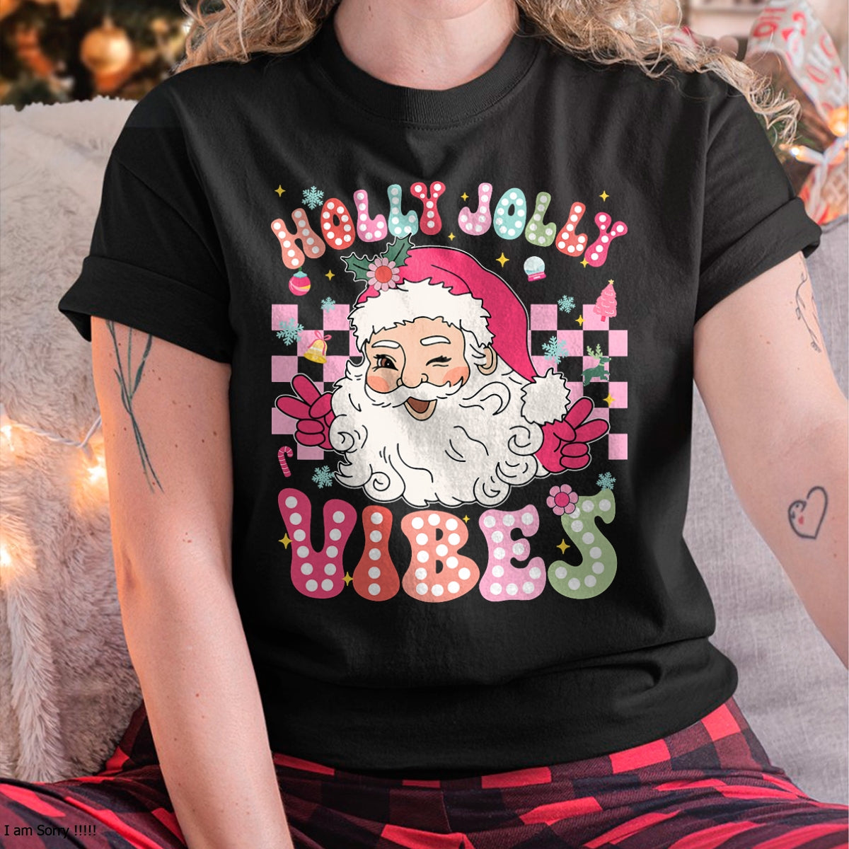 Groovy Cute Santa Claus Christmas Vibes Xmas Girls Womens T-Shirt - Christmas Unisex T-Shirt/Hoodie/Sweatshirt - TRNN00