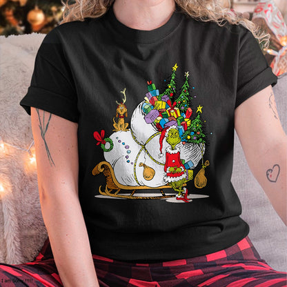 Dr. Seuss Grinch Sleigh T-Shirt - Christmas Unisex T-Shirt/Hoodie/Sweatshirt - TRNN00