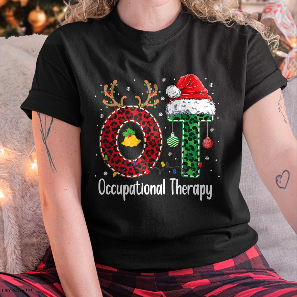 Occupational Therapy Christmas santa hat OT Therapist T-Shirt - Christmas Unisex T-Shirt/Hoodie/Sweatshirt - TRNN00