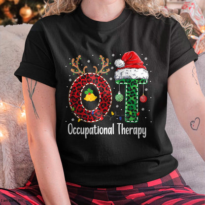 Occupational Therapy Christmas santa hat OT Therapist T-Shirt - Christmas Unisex T-Shirt/Hoodie/Sweatshirt - TRNN00