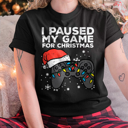 Paused My Game Christmas Gamer Xmas Men Boys Kids Youth Teen T-Shirt - Christmas Unisex T-Shirt/Hoodie/Sweatshirt - TRNN00
