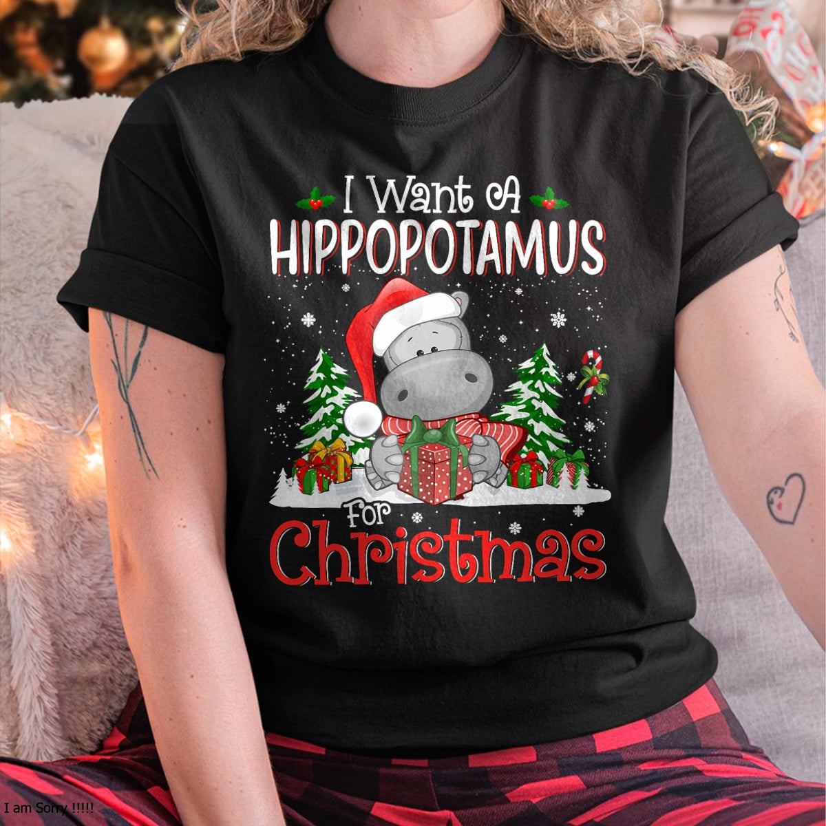 I Want A Hippopotamus For Christmas Xmas Hippo for Kid Women T-Shirt - Christmas Unisex T-Shirt/Hoodie/Sweatshirt - TRNN00
