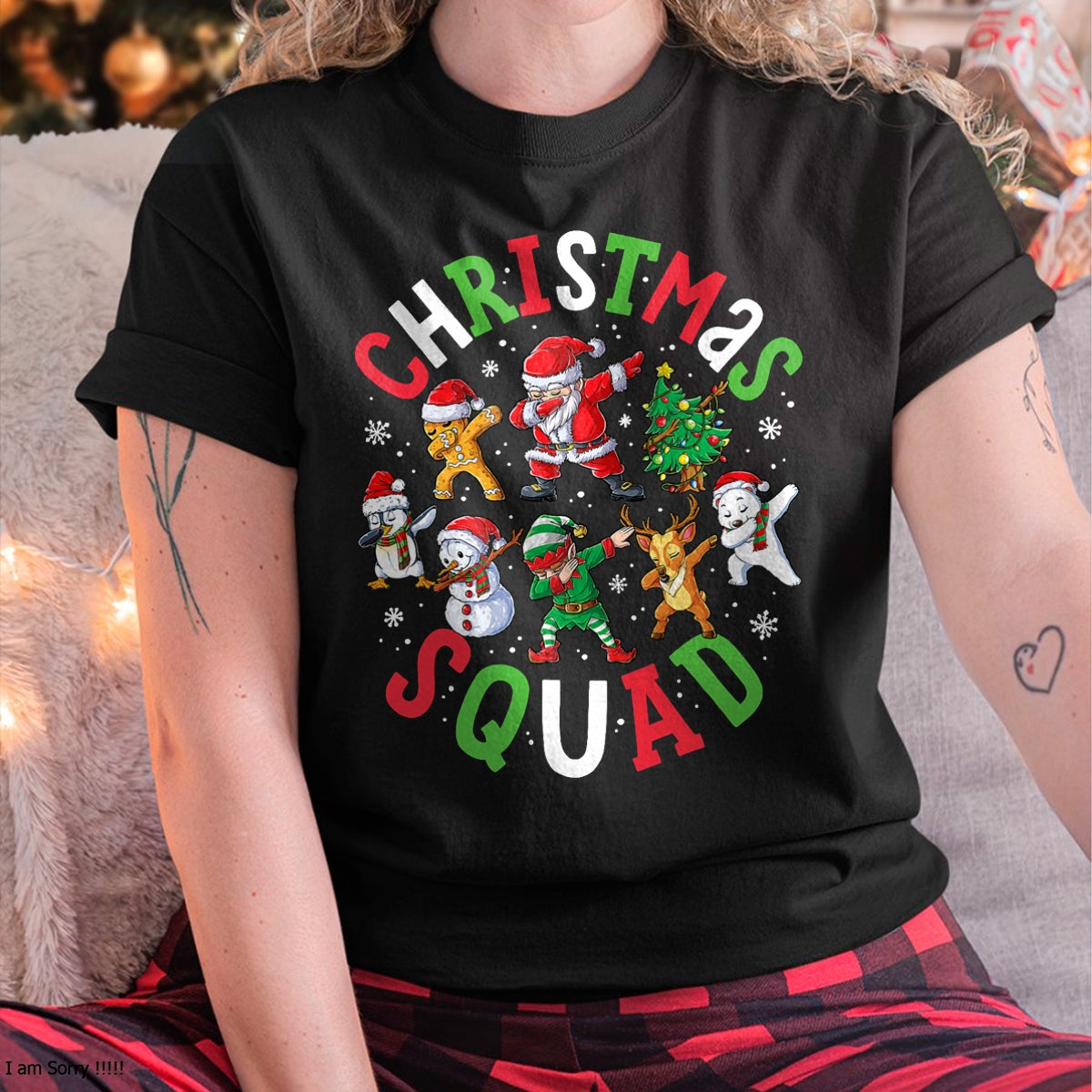 Christmas Squad Santa Dabbing Elf Family Matching Pajamas T-Shirt - Christmas Unisex T-Shirt/Hoodie/Sweatshirt - TRNN00