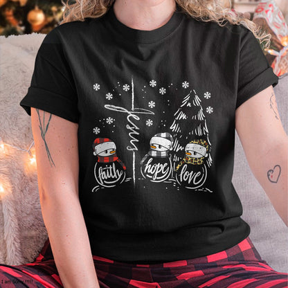 Faith Hope Love Jesus TRNNman Plaid Leopard Christmas Gift T-Shirt - Christmas Unisex T-Shirt/Hoodie/Sweatshirt - TRNN00