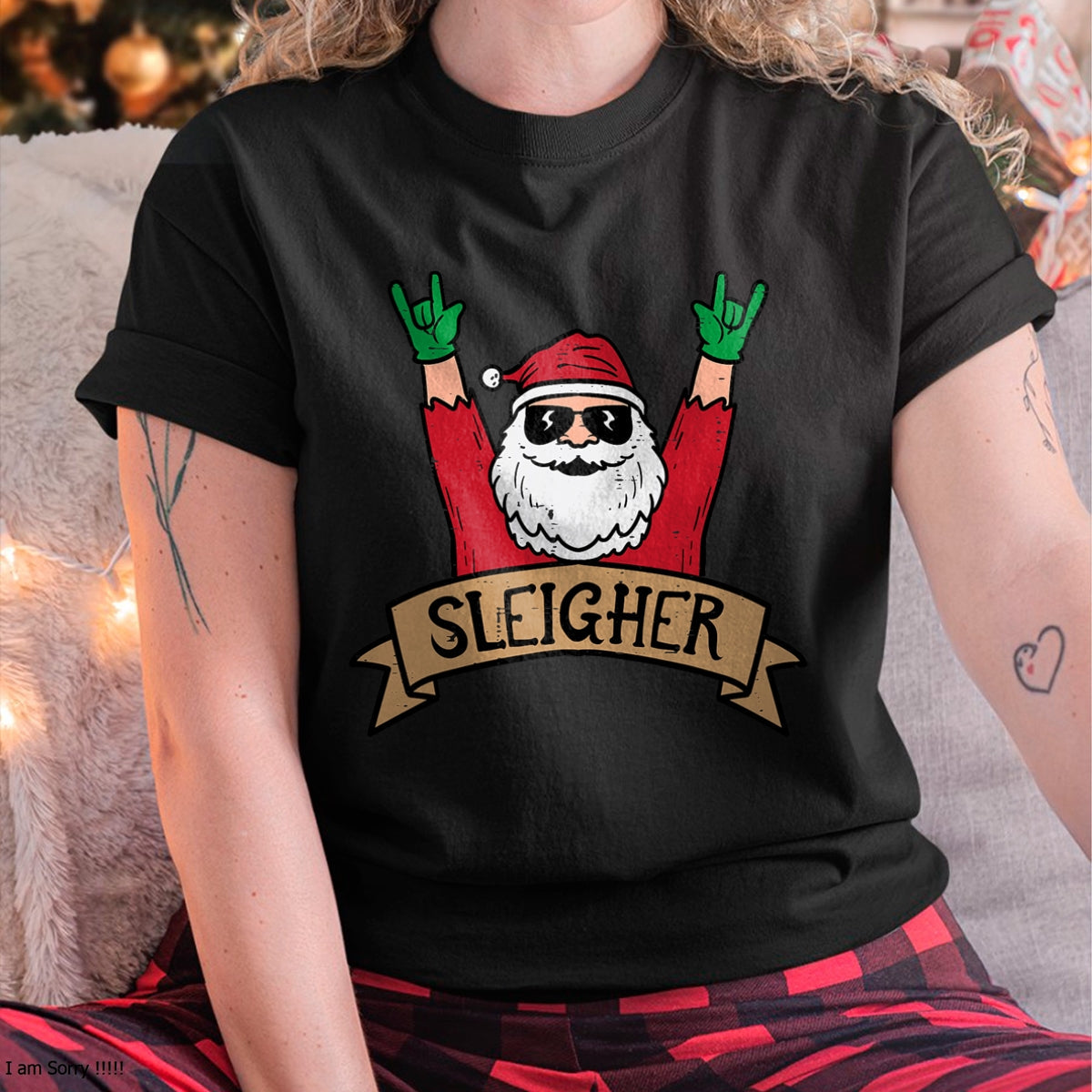 Christmas Sleigher Santa Rock Xmas Rocker Men Women Kids Boy T-Shirt - Christmas Unisex T-Shirt/Hoodie/Sweatshirt - TRNN00