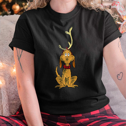 Dr. Seuss mens Classic Dr Seuss Reindeer Max T shirt, Black, Small US - Christmas Unisex T-Shirt/Hoodie/Sweatshirt - TRNN00