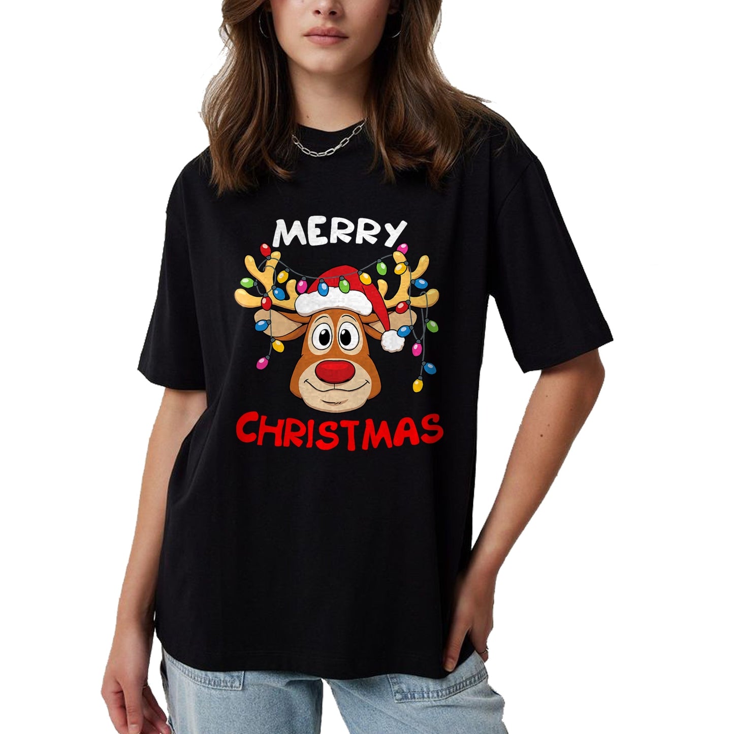 Merry Christmas Reindeer Xmas Family Men Women T-Shirt - Christmas Unisex T-Shirt/Hoodie/Sweatshirt - TRNN00