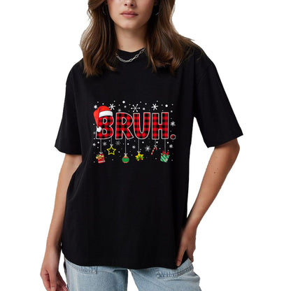 Bruh Funny Christmas Red Plaid Teens Boys Kids Xmas Pajamas T-Shirt - Christmas Unisex T-Shirt/Hoodie/Sweatshirt - TRNN00