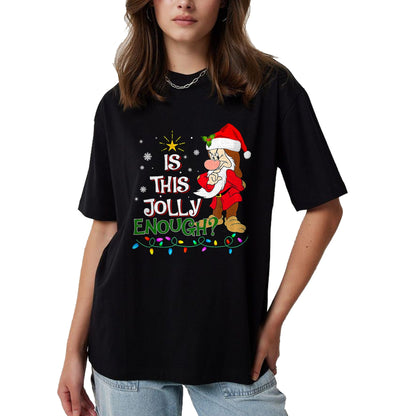 Is This Jolly Enough Grumpy Elf Pajama Christmas Lights T-Shirt - Christmas Unisex T-Shirt/Hoodie/Sweatshirt - TRNN00