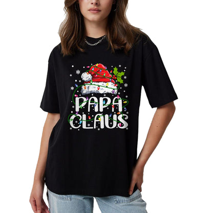 Papa Claus Christmas Lights Pajama Family Matching T-Shirt - Christmas Unisex T-Shirt/Hoodie/Sweatshirt - TRNN00