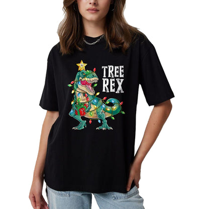 Most Wonderful Christmas Co Dinosaur Christmas Tree Rex Pajamas Men Boys Xmas Lights T-Shirt - Christmas Unisex T-Shirt/Hoodie/Sweatshirt - TRNN00