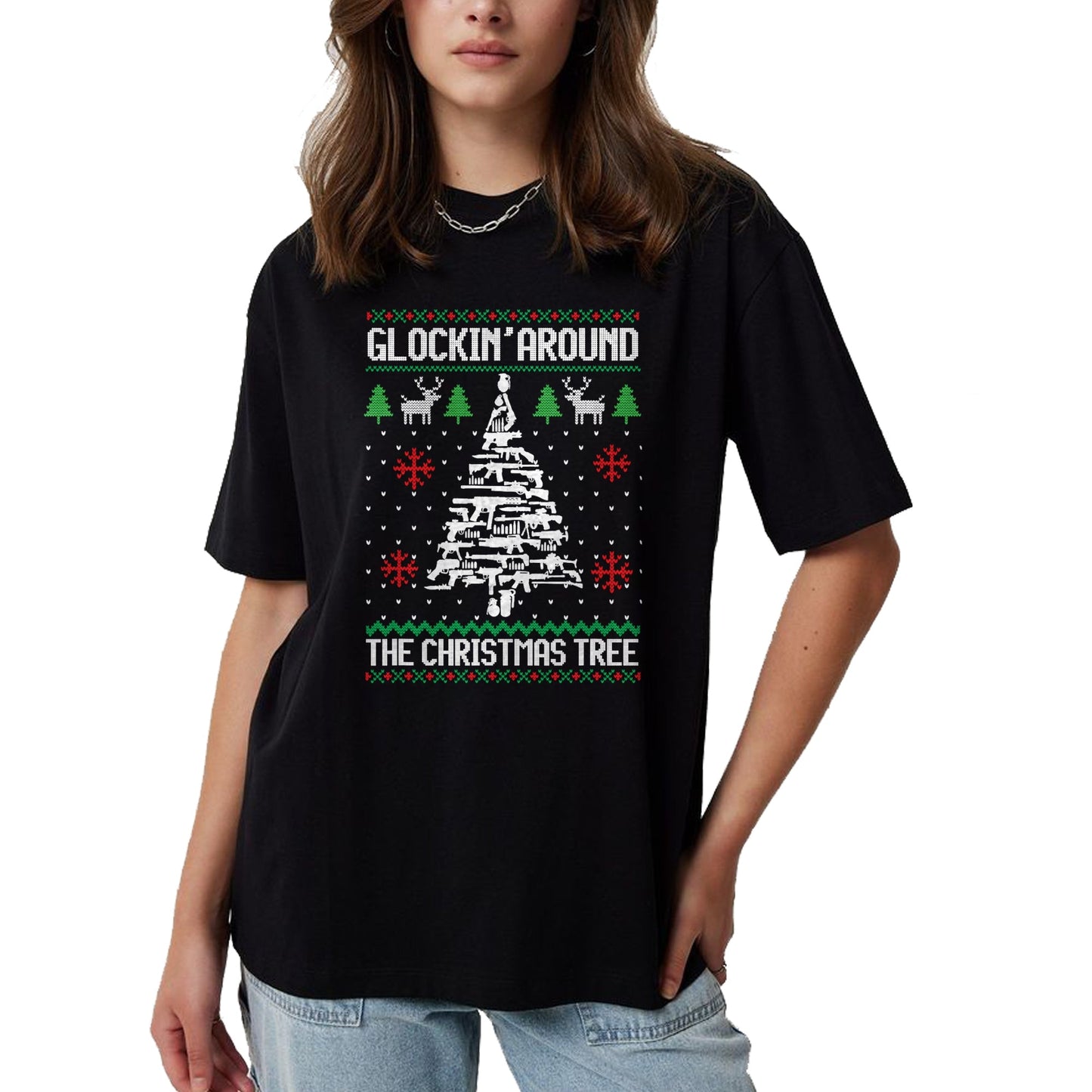 Funny Guns Ugly Christmas Sweaters for Gun Lovers Men Women T-Shirt - Christmas Unisex T-Shirt/Hoodie/Sweatshirt - TRNN00