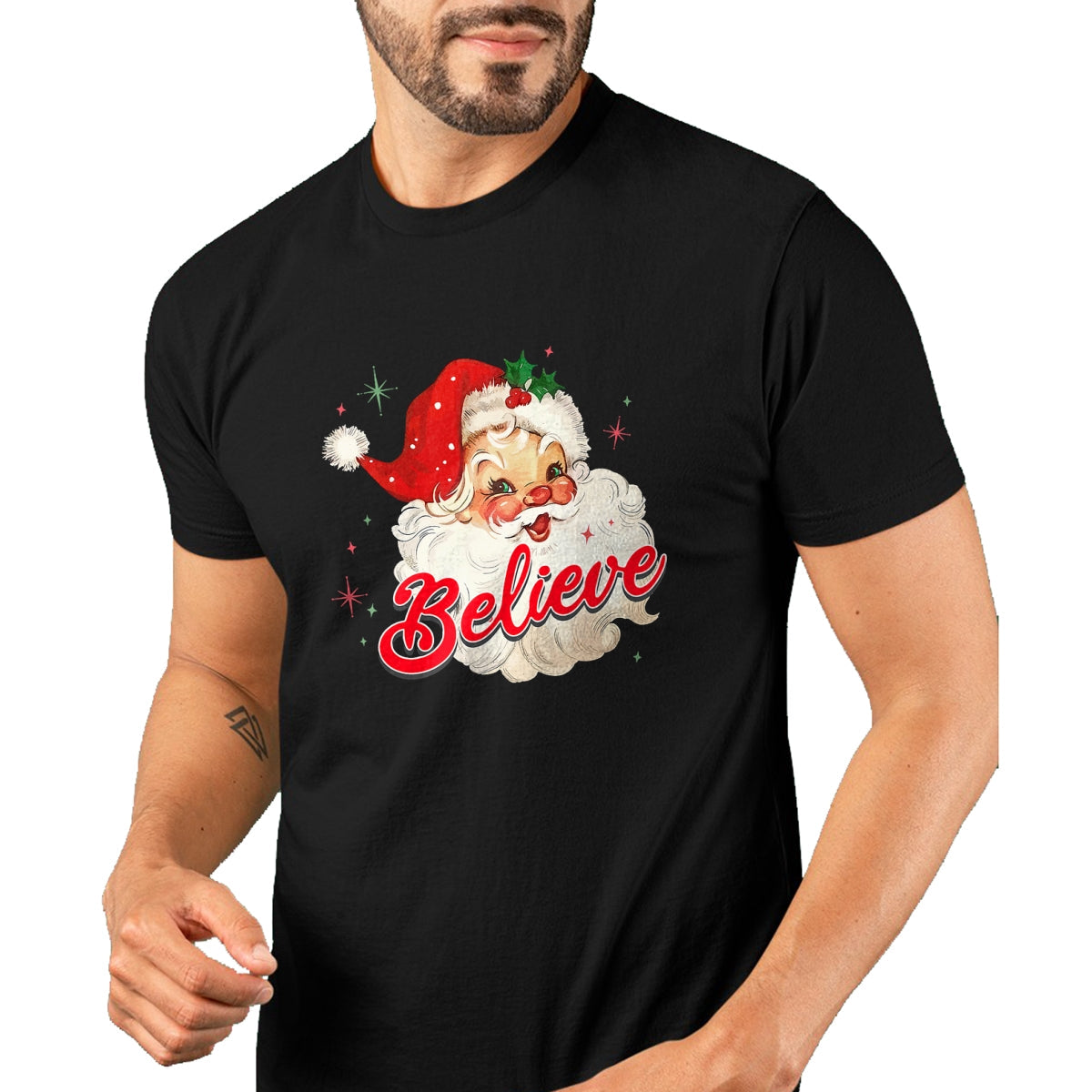 Vintage Santa Claus Believe Christmas Women Boys Girls T-Shirt - Christmas Unisex T-Shirt/Hoodie/Sweatshirt - TRNN00