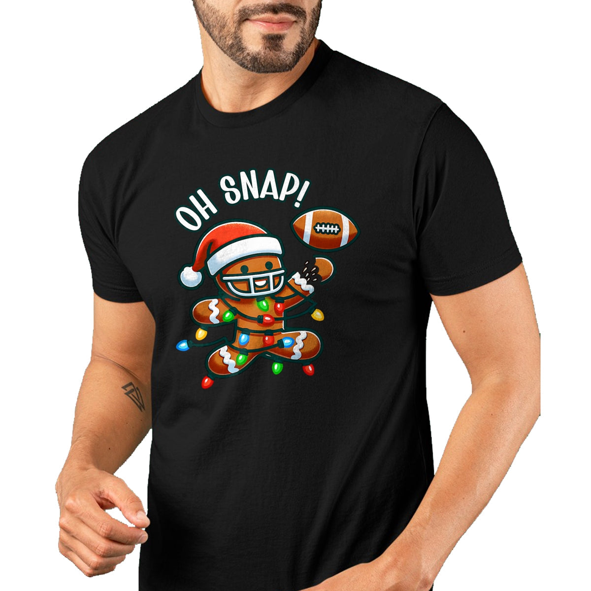 Funny Gingerbread Man Pajamas & PJs Xmas Holiday Oh Snap Gingerbreadman Christmas Football T-Shirt - Christmas Unisex T-Shirt/Hoodie/Sweatshirt - TRNN00
