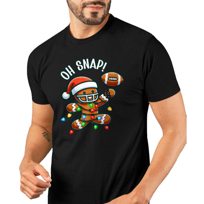 Funny Gingerbread Man Pajamas & PJs Xmas Holiday Oh Snap Gingerbreadman Christmas Football T-Shirt - Christmas Unisex T-Shirt/Hoodie/Sweatshirt - TRNN00