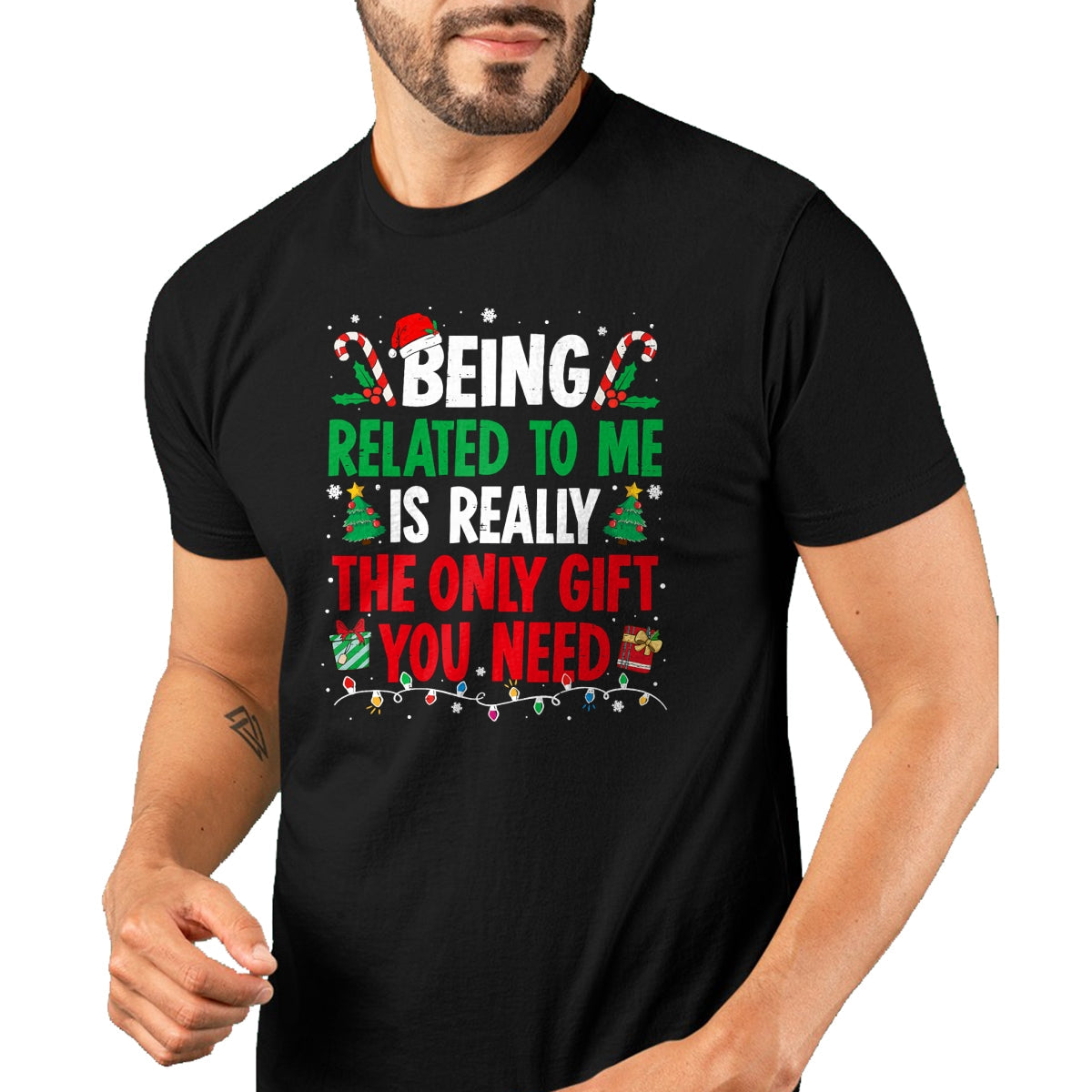 Being Related To Me Funny Christmas Family Xmas Pajamas T-Shirt  - Christmas Unisex T-Shirt/Hoodie/Sweatshirt - TRNN00
