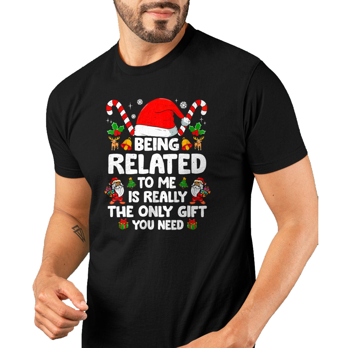 Being Related To Me Funny Christmas Family Xmas Pajamas T-Shirt - Christmas Unisex T-Shirt/Hoodie/Sweatshirt - TRNN00