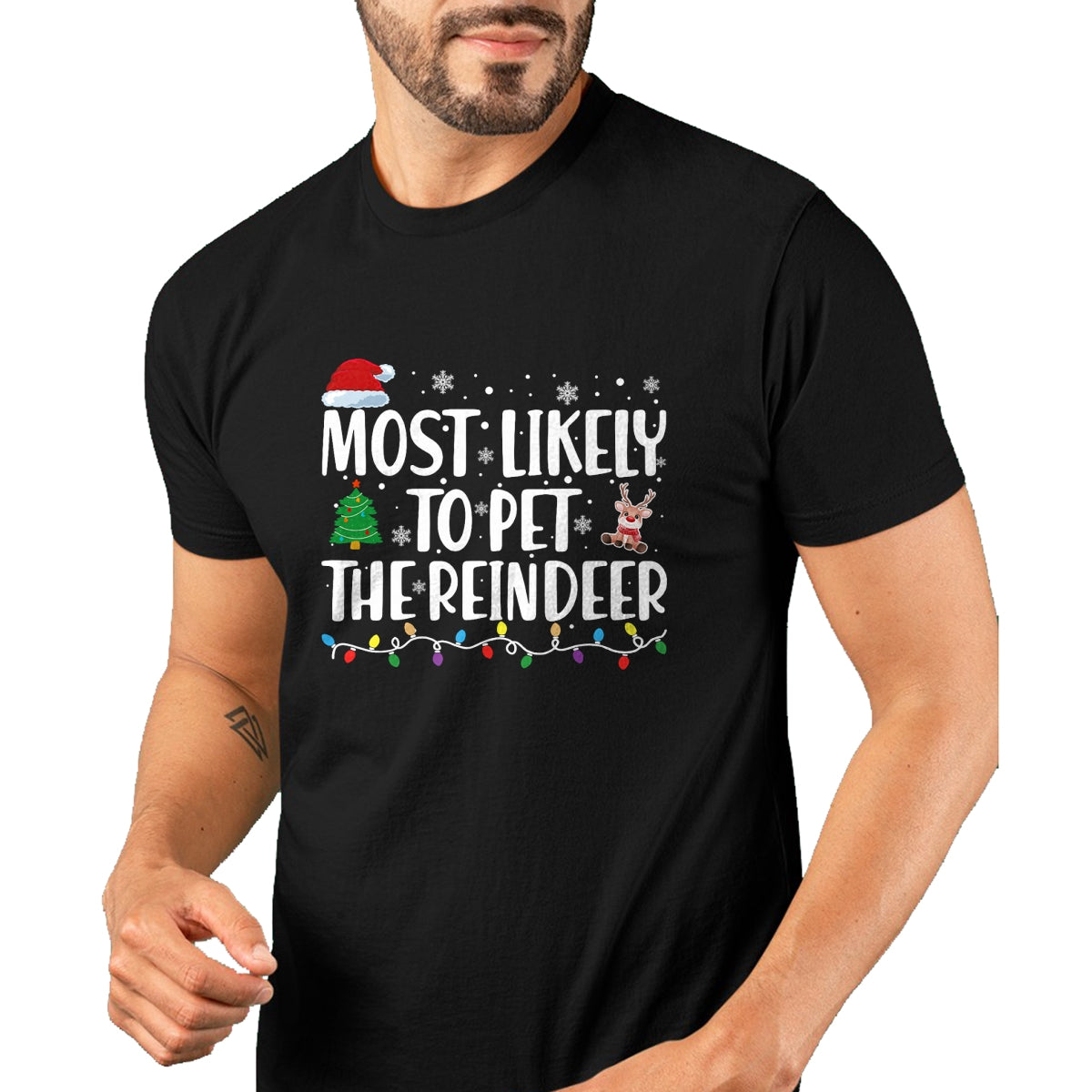 Most Likely To Pet The Reindeer Family Matching Christmas T-Shirt - Christmas Unisex T-Shirt/Hoodie/Sweatshirt - TRNN00